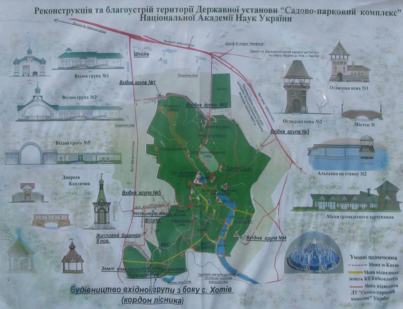 Фото Киева. Парк «Феофания». Схема.
