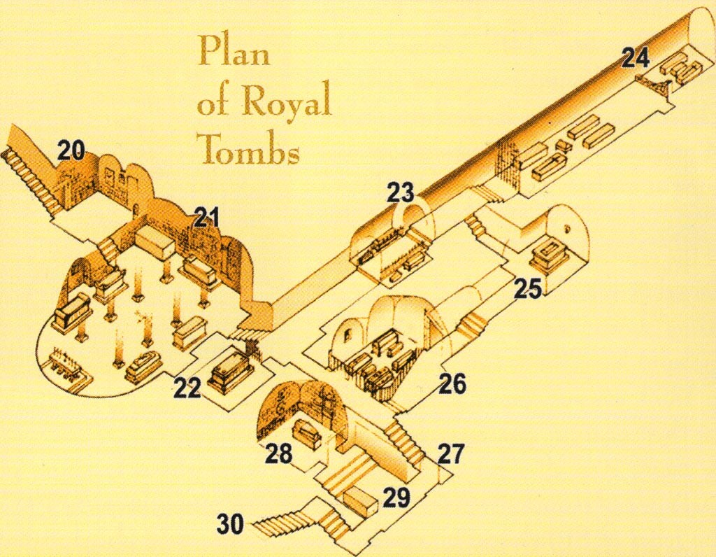 Фото Кракова. План королевских усыпальниц Кафедрального собора на Вавеле (схема из брошюры «The Wawel Royal Cathedral»).