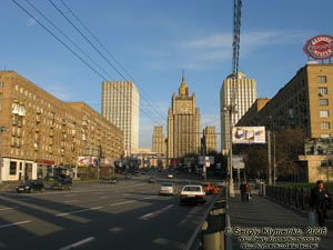 Россия, Москва. Фото. Смоленская улица. Вид от Бородинского моста.