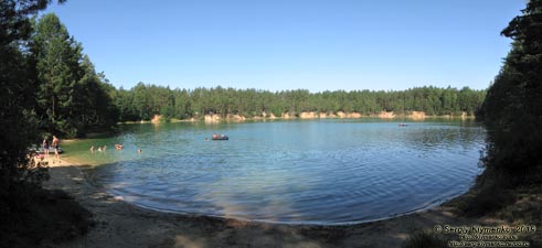 «Голубые озёра» (село Олешня, Черниговская область). Фото. Северное озеро. Панорама ~100° (51°58'17"N, 31°09'40"E).