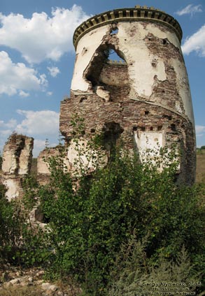 Тернопольская область, возле села Нырков. Фото. Червоногородский замок (48°48'15"N, 25°35'48"E), северная башня, вид с юга.