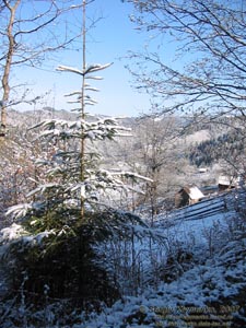 Фото Карпат, селение Топильче и Черный Черемош. Почти зимние пейзажи окрестных гор.