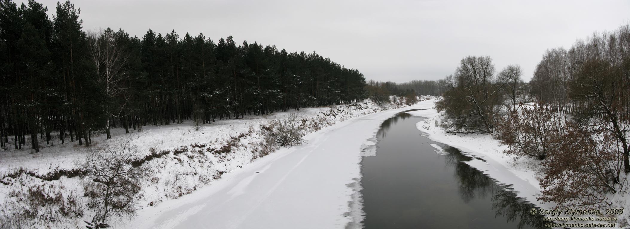 Житомирщина. Фото. Речка Тетерев зимой (в районе города Коростишев, 50°20'28"N, 29°04'40"E).