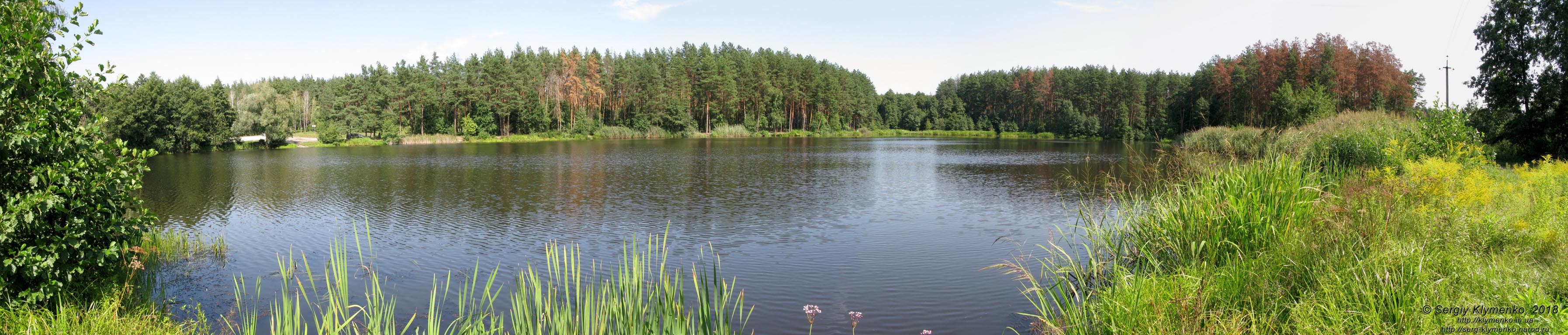 Коростышев (Житомирская область). Фото. Коростышевское озеро («Первое озеро»). Панорама ~180° (50°18'59"N, 29°05'02"E).