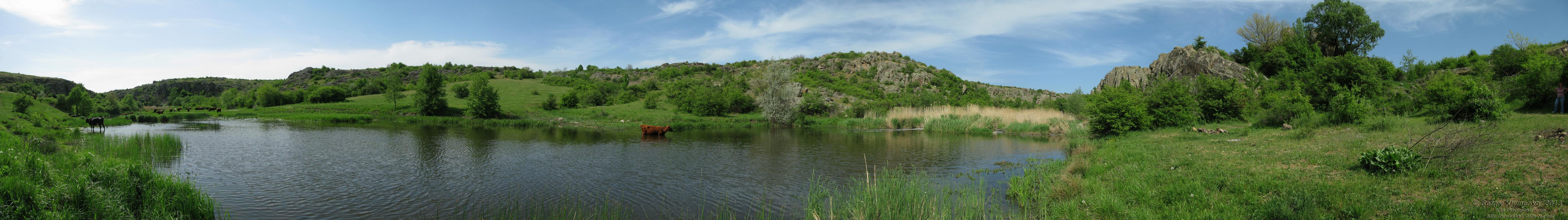 Николаевская область. Фото. Речка Мёртвовод в Актовском каньоне. Панорама ~270°.