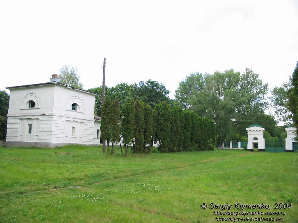 Палацово-парковий ансамбль у Сокиринцях. Вид з боку палацу на головний в`їзд.