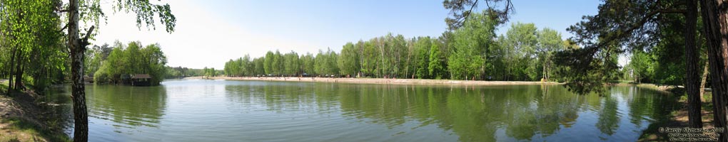 Киевская область, Ворзель. Фото. Ворзельськое озеро. Панорама ~150°.