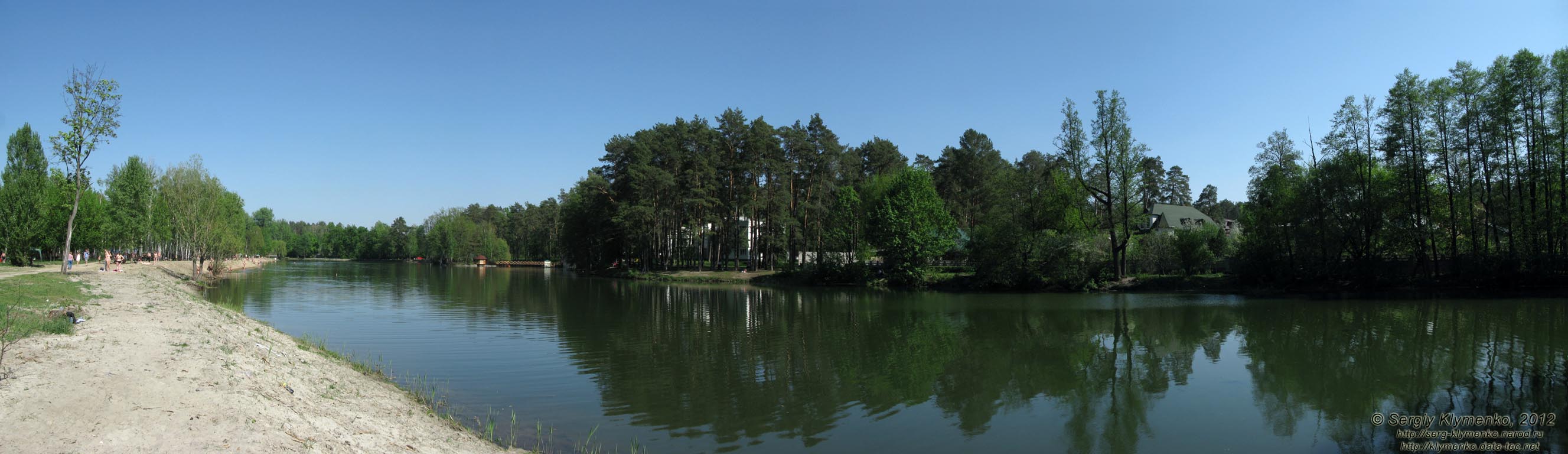 Киевская область, Ворзель. Фото. Ворзельськое озеро. Панорама ~120°.