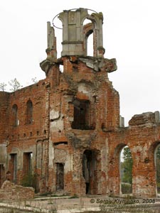 Житомирщина. Дениши. Фото. Руины дворца Терещенко. Вид изнутри.