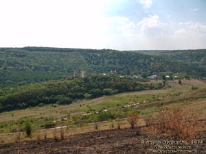 Тернопольская область, возле села Нырков. Фото. Червоногородский замок (48°48'15"N, 25°35'48"E), вид с севера (с дороги от села Нырков).