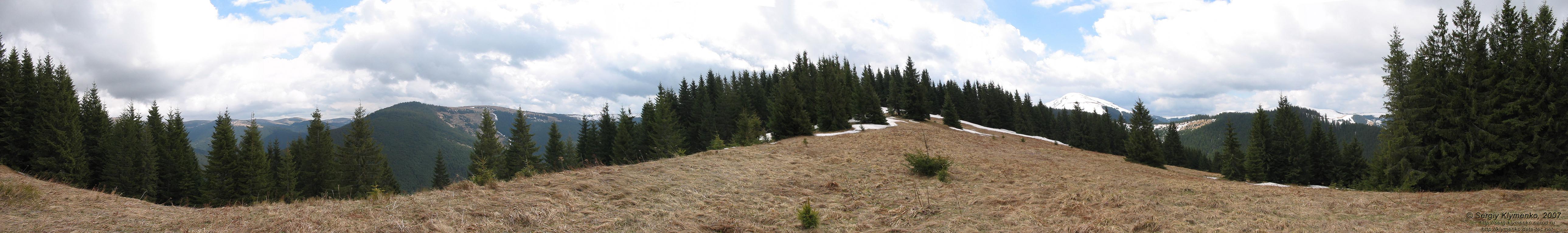 Фото Карпат, панорама с хребта между потоками Добрын и Альбин. Высота - около 1400 метров над уровнем моря
