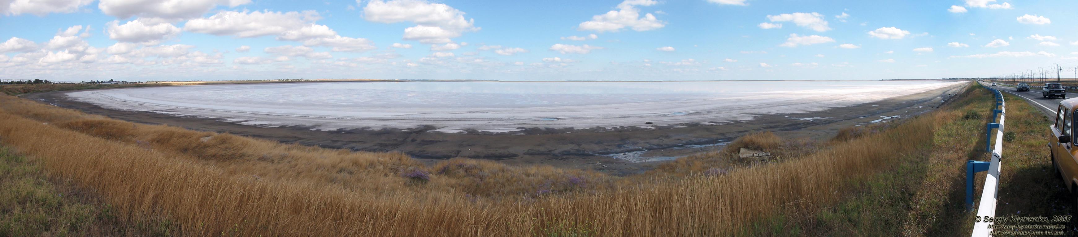 Фото. Залив Сиваш, озеро Соколовское. Панорама (~120°).