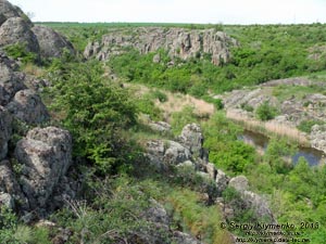 Николаевская область. Фото. Актовский каньон, вид с вершины скалы.