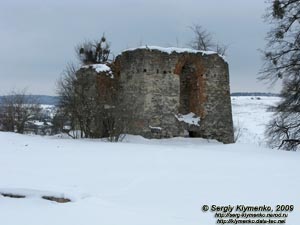 Львовская область. Свирж. Фото. Свиржский замок. Отдельно стоящая башня перед замком.