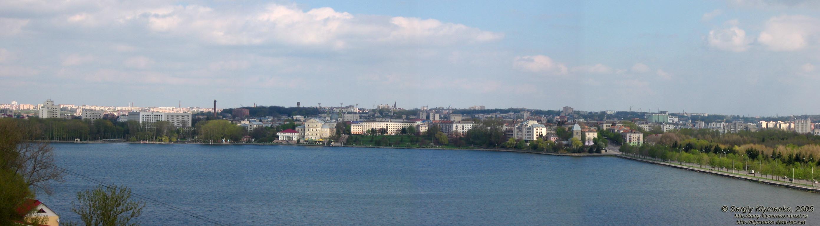 Тернополь. Панорама города и Тернопольского озера с высоты птичьего полета.