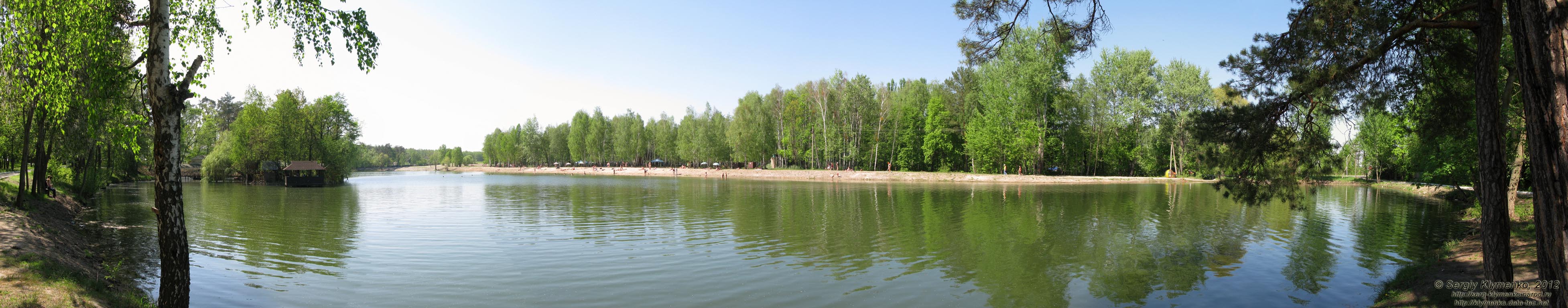 Киевская область, Ворзель. Фото. Ворзельськое озеро. Панорама ~150°.